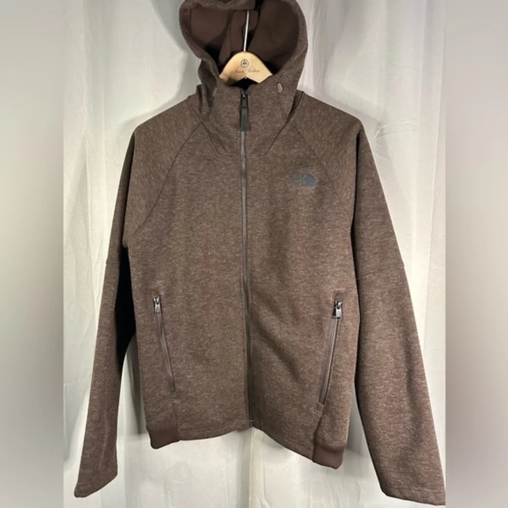 The‎ North Face Mens Brown Heathered Full Zip Fleece Hoodie Jacket Medium
